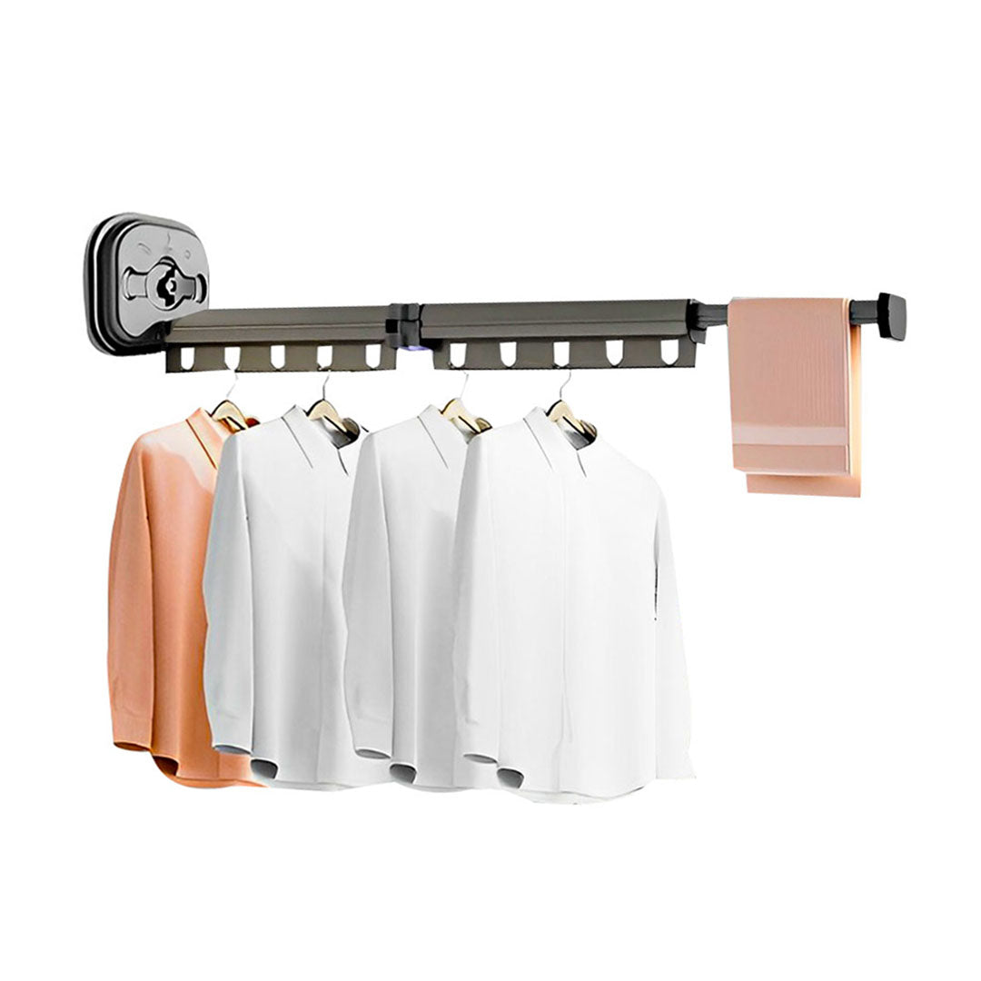 SOGA 93.2cm Suction-Mounted Retractable Clothing Drying Rack Foldable Hanger