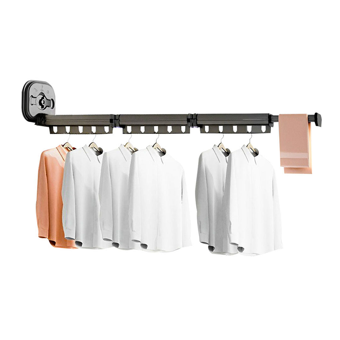 SOGA 127.5cm Suction-Mounted Retractable Clothing Drying Rack Foldable Hanger