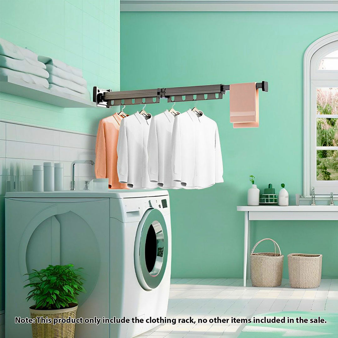 127.5cm Suction-Mounted Retractable Clothing Drying Rack