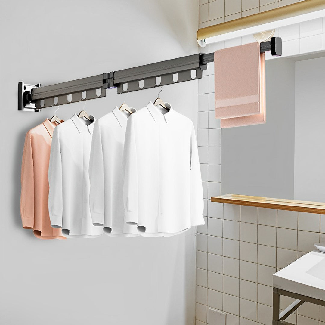 93.2cm Suction-Mounted Retractable Clothing Drying Rack