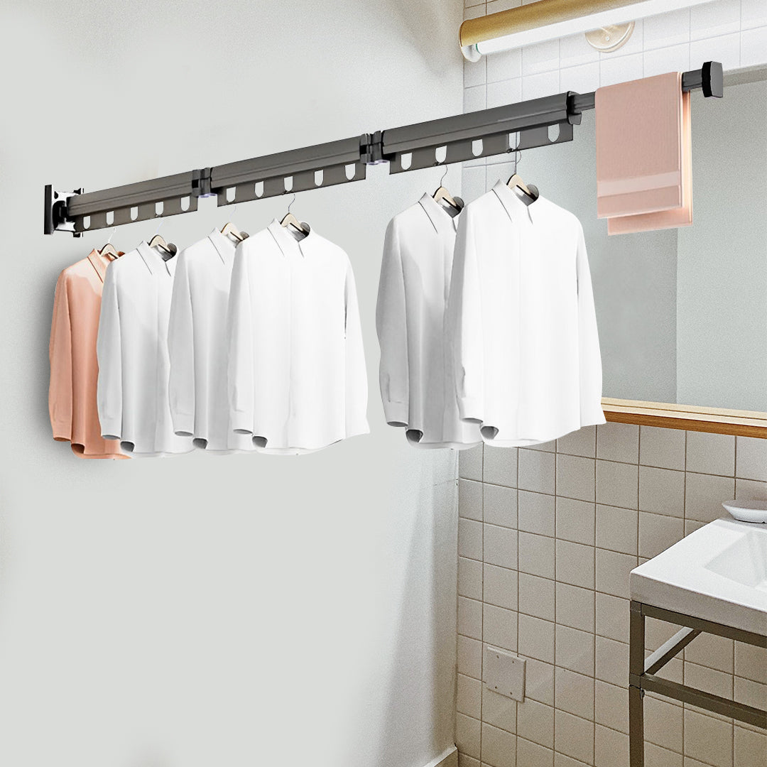 127.5cm Suction-Mounted Retractable Clothing Drying Rack