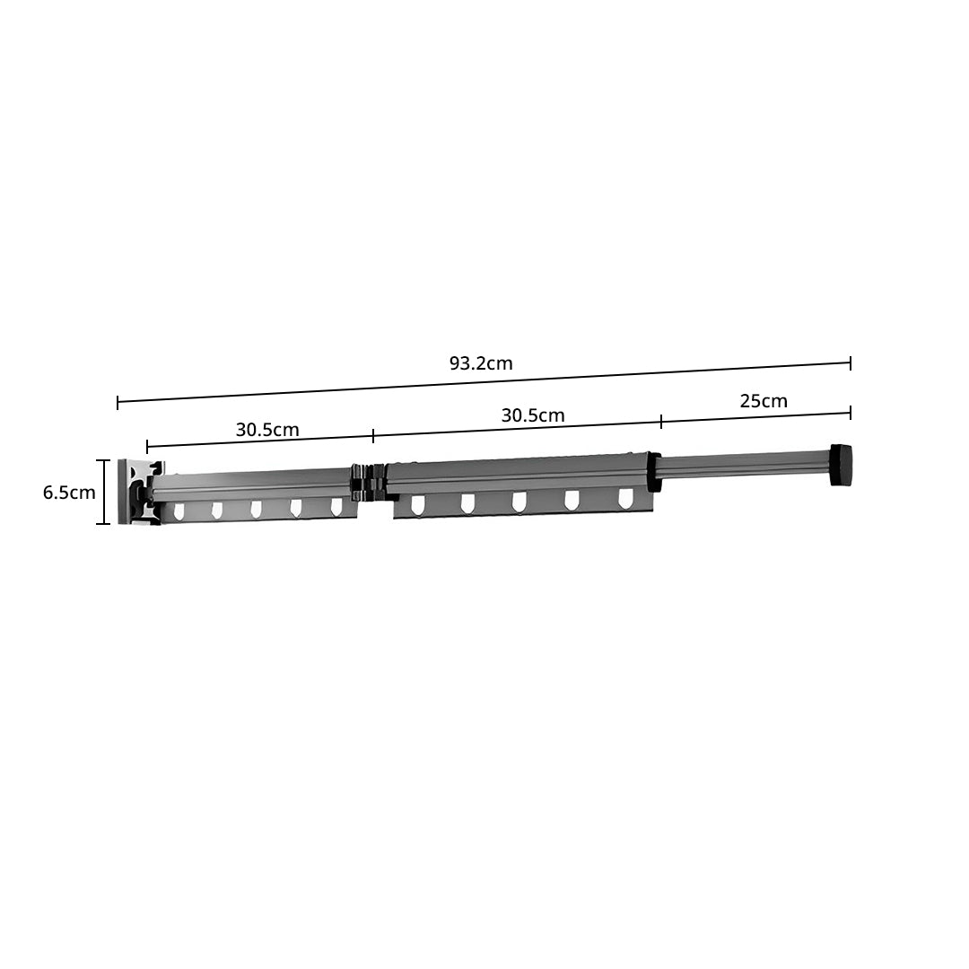 93.2cm Suction-Mounted Retractable Clothing Drying Rack