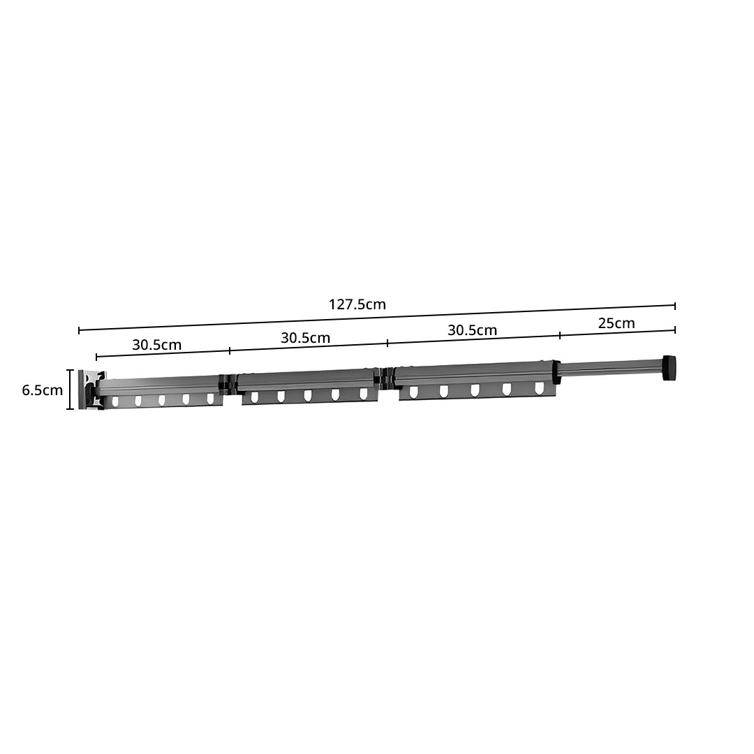 127.5cm Suction-Mounted Retractable Clothing Drying Rack
