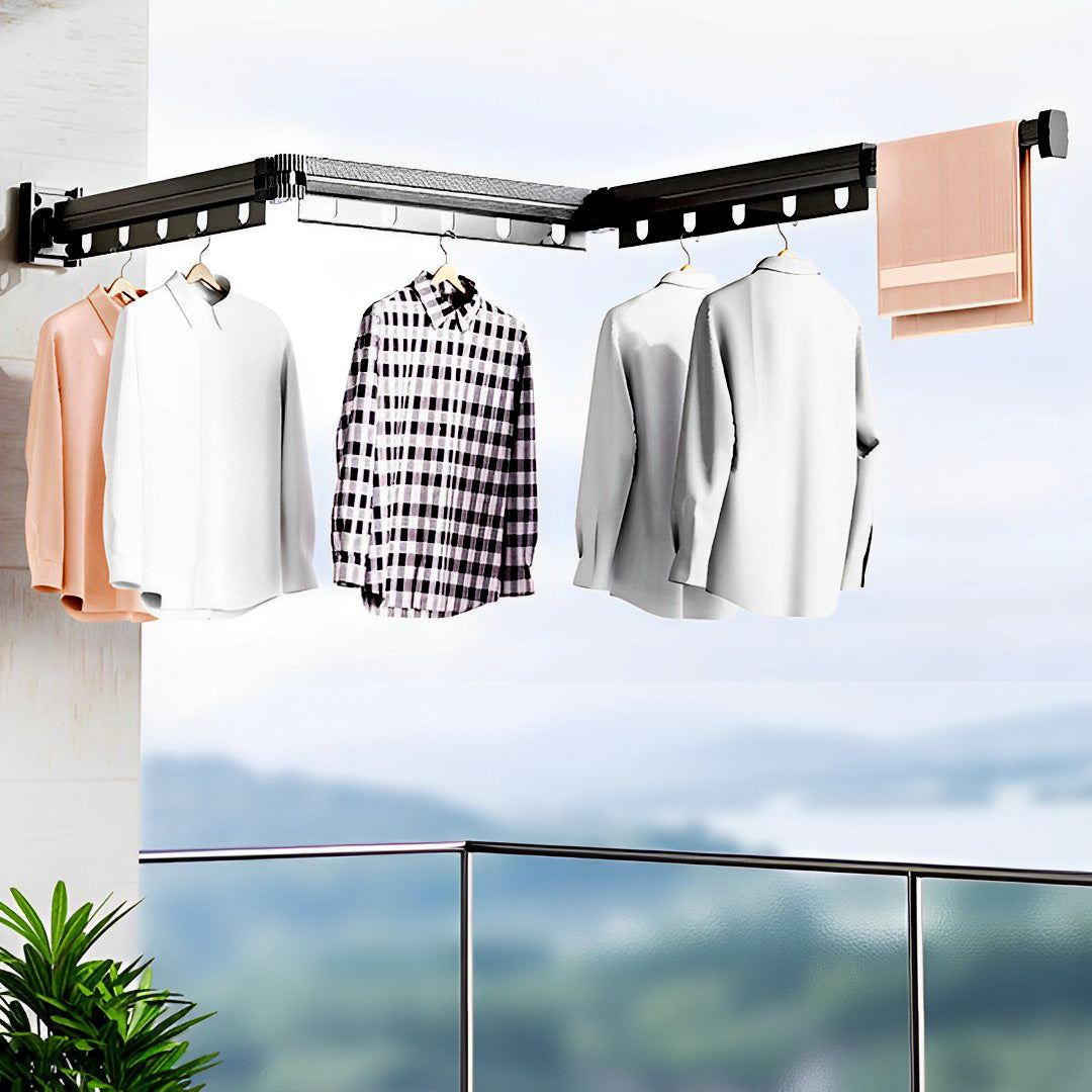 127.5cm Suction-Mounted Retractable Clothing Drying Rack