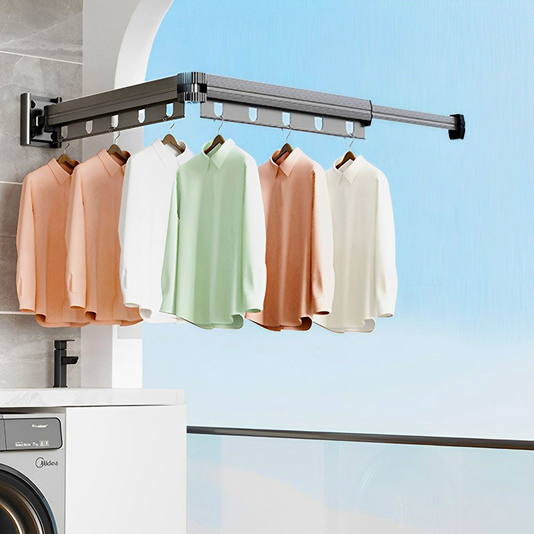 93.2cm Suction-Mounted Retractable Clothing Drying Rack