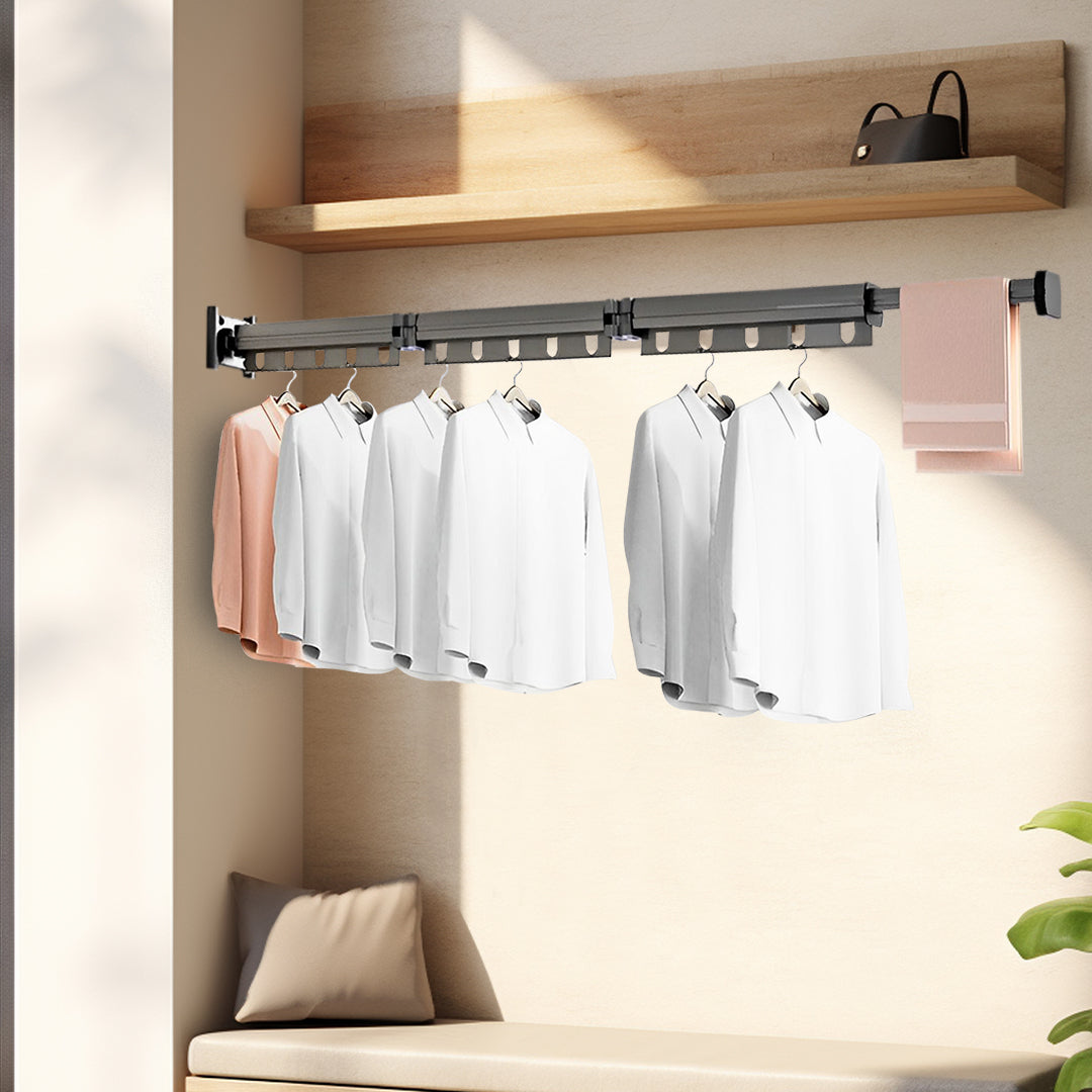 127.5cm Suction-Mounted Retractable Clothing Drying Rack