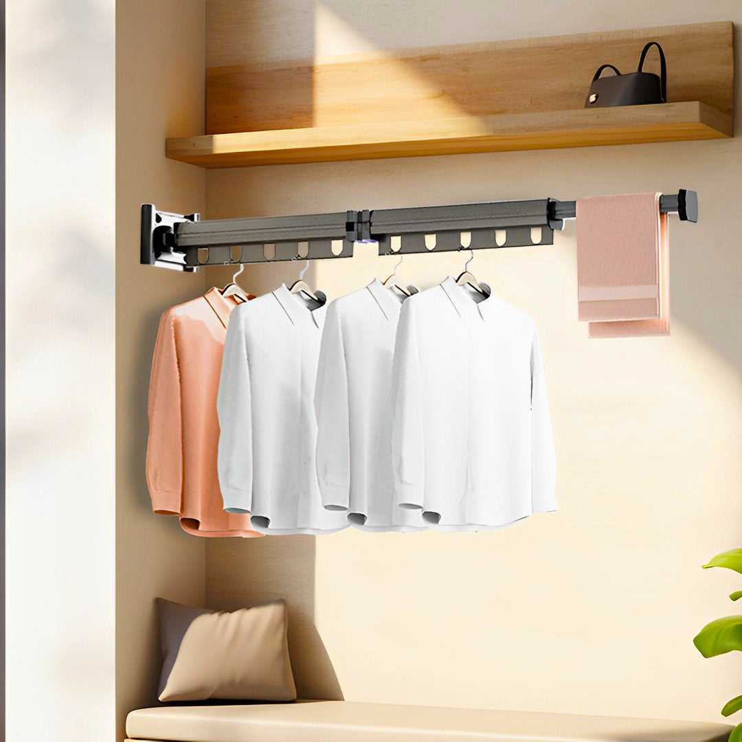 93.2cm Suction-Mounted Retractable Clothing Drying Rack