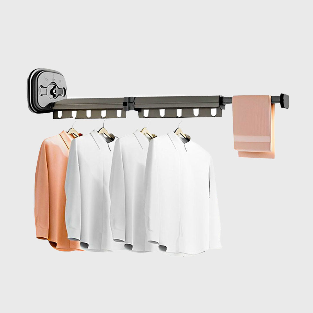 SOGA 93.2cm Suction-Mounted Retractable Clothing Drying Rack Foldable Hanger